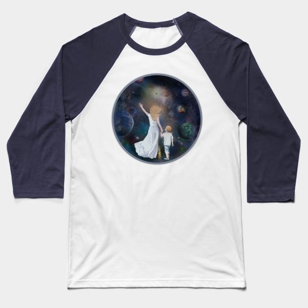 Mother and son walk the galaxy Baseball T-Shirt by SafSafStore